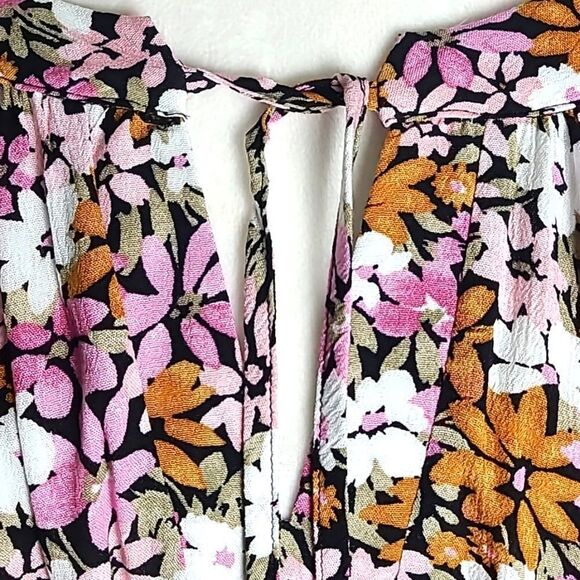 Emily Wonder Fall Bouquet Top, Pink, White, Rust, Tie & Loophole, Size 1X, NWT - Picture 4 of 12